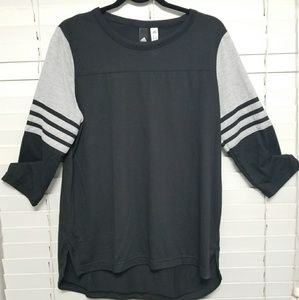 Black & Grey Adidas Women's Tee-shirt, 3/4 sleeves